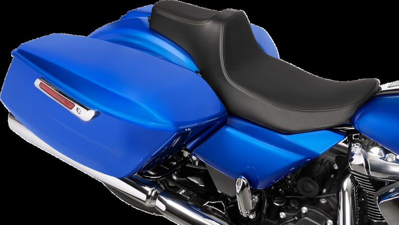 Drag Specialties Seats Extended Reach Predator III Seat for 2023-2025 Harley-Davidson Black 2-Up Seat Vinyl