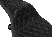 Drag Specialties Seats Extended Reach Predator III Seat for 2023-2025 Harley-Davidson Black 2-Up Seat Vinyl