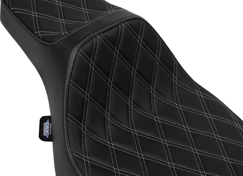 Drag Specialties Seats Extended Reach Predator III Seat for 2023-2025 Harley-Davidson Black 2-Up Seat Vinyl