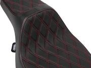 Drag Specialties Seats Extended Reach Predator III Seat for 2023-2025 Harley-Davidson Black 2-Up Seat Vinyl #4706D