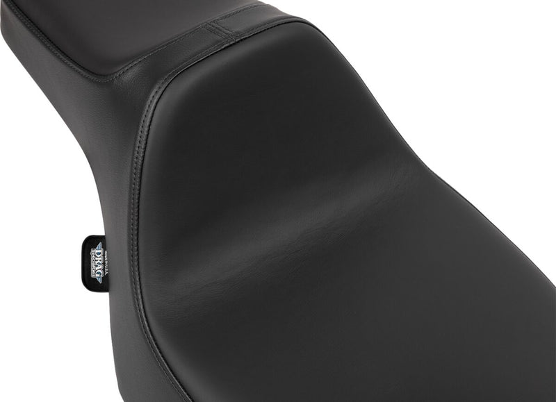 Drag Specialties Seats Extended Reach Predator III Seat for 2023-2025 Harley-Davidson Black 2-Up Seat Leather Vinyl