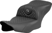 Saddlemen Dragon Scale Stitch RoadSofa™ Seat for 2023-2026 Harley-Davidson Black Grey 2-Up Seat Saddlehyde™