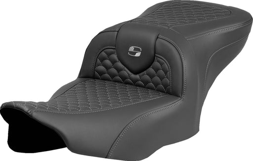 Saddlemen Dragon Scale Stitch RoadSofa™ Seat for 2023-2026 Harley-Davidson Black Grey 2-Up Seat Saddlehyde™