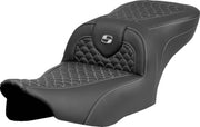 Saddlemen Dragon Scale Stitch RoadSofa™ Seat for 2023-2026 Harley-Davidson Black Silver 2-Up Seat Saddlehyde™