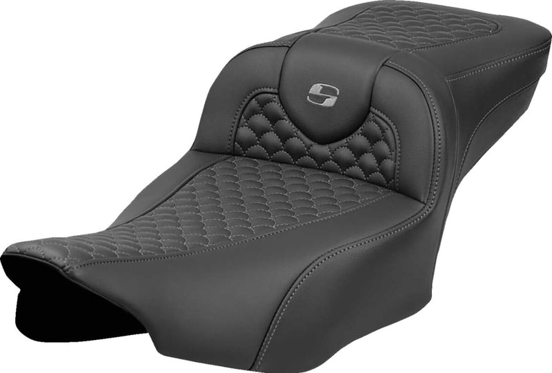 Saddlemen Dragon Scale Stitch RoadSofa™ Seat for 2023-2026 Harley-Davidson Black Grey 2-Up Seat Saddlehyde™