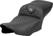 Saddlemen Dragon Scale Stitch RoadSofa™ Seat for 2023-2026 Harley-Davidson Black Silver 2-Up Seat Saddlehyde™