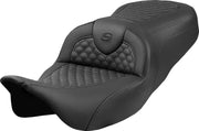 Saddlemen Dragon Scale Stitch RoadSofa™ Seat for 2008-2025 Harley-Davidson Black 2-Up Seat Saddlehyde™
