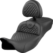 Saddlemen Dragon Scale Stitch RoadSofa™ Seat for 2008-2025 Harley-Davidson Black 2-Up Seat Saddlehyde™