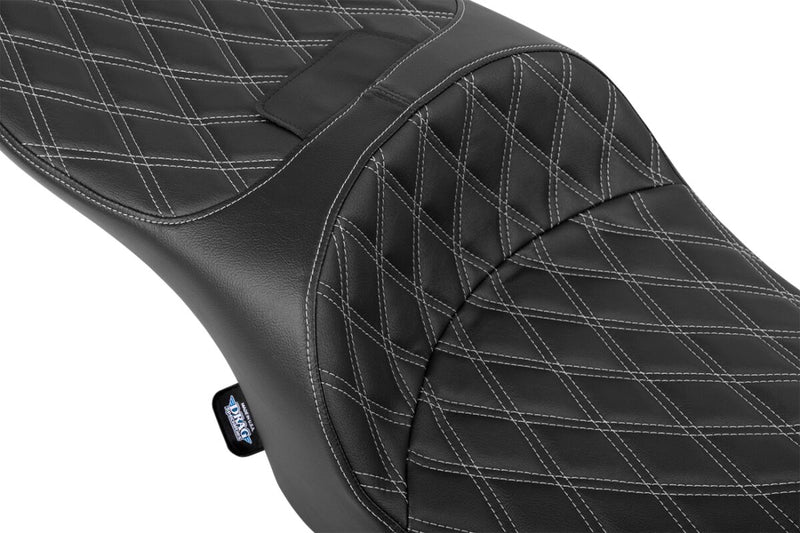 Drag Specialties Seats Freedom Touring Seat for 2023-2025 Harley-Davidson Black Silver 2-Up Seat Vinyl Each