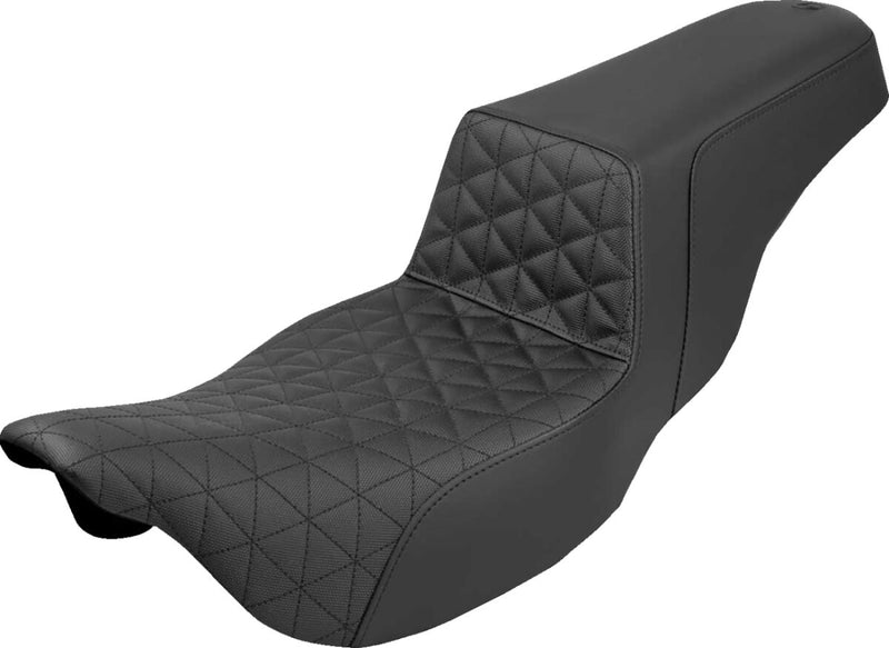 Saddlemen Step-Up Tri-Gripper Seat for 2008-2025 Harley-Davidson Black 2-Up Seat Saddlehyde™ #808-07B-180