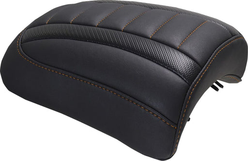 Mustang Padded Passenger Seat Cowl for 2023-2026 Harley-Davidson Black Orange Deluxe