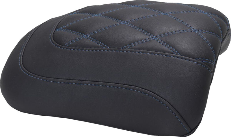 Mustang Padded Passenger Seat Cowl for 2023-2026 Harley-Davidson Black Blue Deluxe #88610SB
