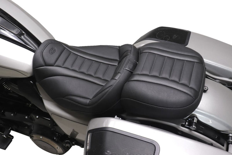 Mustang Wide Deluxe Touring Passenger Seat for 2023-2026 Harley-Davidson Black Grey Each