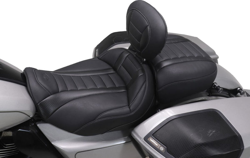 Mustang Wide Deluxe Touring Passenger Seat for 2023-2026 Harley-Davidson Black Grey Each
