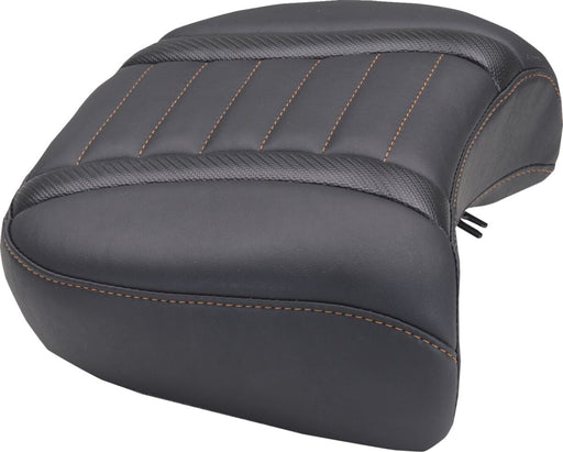 Mustang Wide Deluxe Touring Passenger Seat for 2023-2026 Harley-Davidson Black Orange