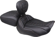 Mustang Wide Deluxe Touring Passenger Seat for 2023-2026 Harley-Davidson Black Orange #88420MO
