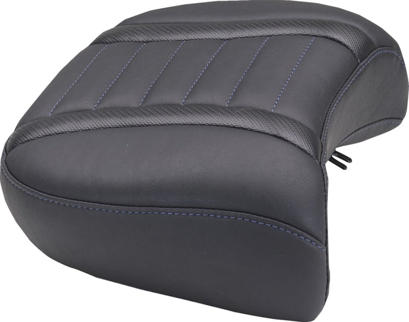 Mustang Wide Deluxe Touring Passenger Seat for 2023-2026 Harley-Davidson Black Blue #88420SB