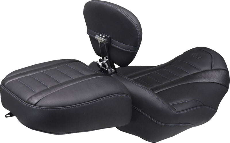 Mustang Wide Deluxe Touring Passenger Seat for 2023-2026 Harley-Davidson Black Blue Each