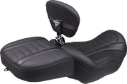 Mustang Wide Deluxe Touring Passenger Seat for 2023-2026 Harley-Davidson Black Red Each