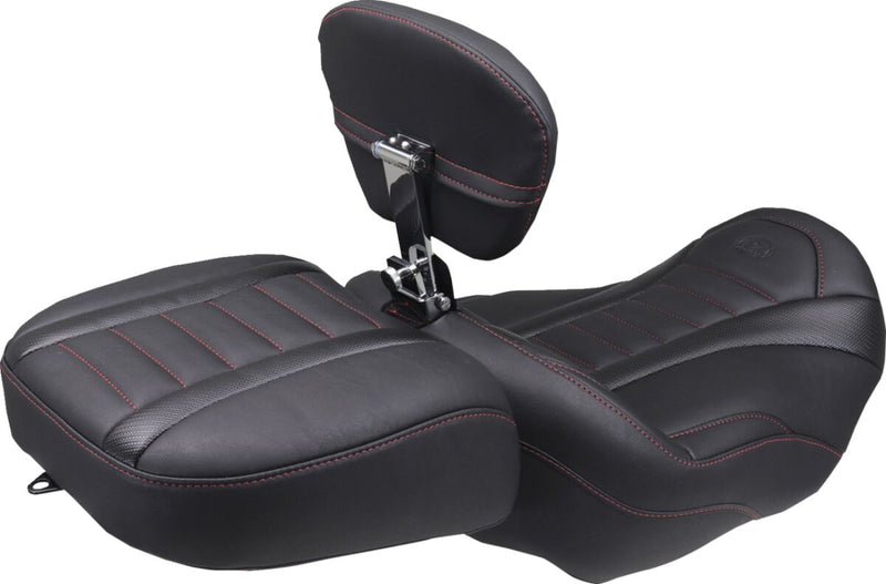 Mustang Wide Deluxe Touring Passenger Seat for 2023-2026 Harley-Davidson Black Red Each