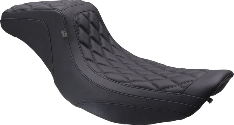 Mustang Double Diamond Squareback Seat for 1997-2007 Harley-Davidson Black 2-Up Seat One-Piece Vinyl