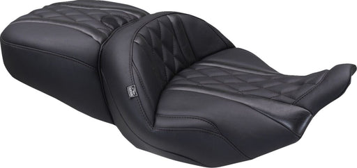 Mustang Deluxe Touring Seat for 2023-2026 Harley-Davidson Black 2-Up Seat One-Piece Vinyl