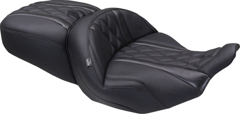 Mustang Deluxe Touring Seat for 2023-2026 Harley-Davidson Black 2-Up Seat One-Piece Vinyl #89411