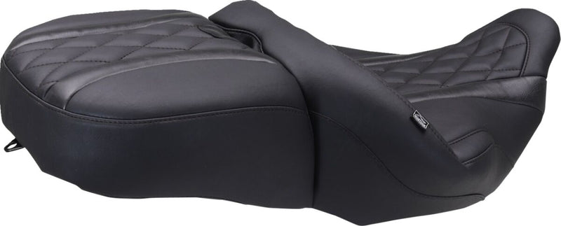 Mustang Deluxe Touring Seat for 2023-2026 Harley-Davidson Black 2-Up Seat One-Piece Vinyl Each