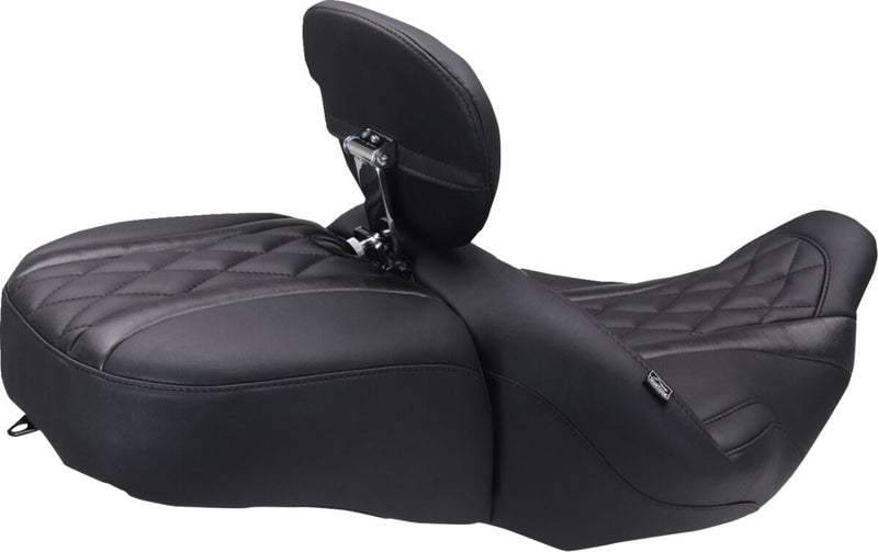 Mustang Deluxe Touring Seat for 2023-2026 Harley-Davidson Black 2-Up Seat One-Piece Vinyl Each