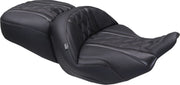 Mustang Deluxe Touring Seat for 2023-2026 Harley-Davidson Black Grey 2-Up Seat One-Piece Vinyl