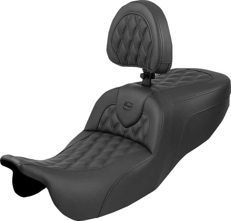 Saddlemen RoadSofa™ Seat for 2015-2025 Harley-Davidson Black 2-Up Seat Saddlehyde™ #815-07-182BR