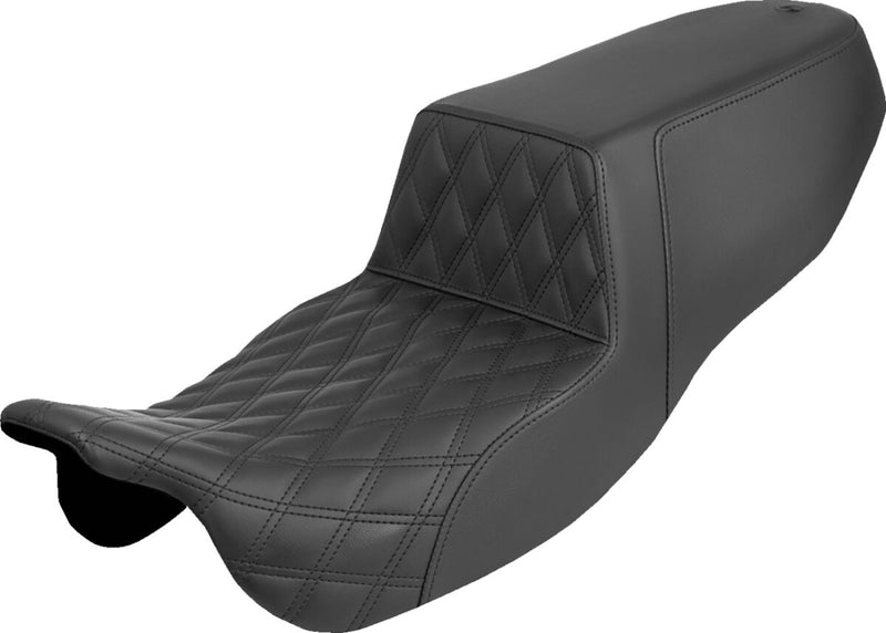 Saddlemen Step-Up Seat for 2015-2025 Harley-Davidson Black 2-Up Seat Saddlehyde™ #815-07-172