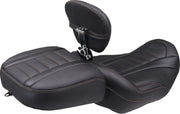 Mustang Deluxe Touring Solo Seat for 2023-2026 Harley-Davidson Black Orange Vinyl #89401MO