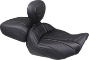 Mustang Deluxe Touring Solo Seat for 2023-2026 Harley-Davidson Black Blue Vinyl