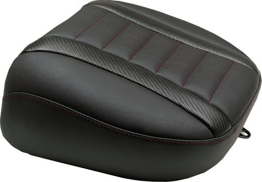 Mustang Deluxe Touring Passenger Seat for 2023-2026 Harley-Davidson Black Red Vinyl