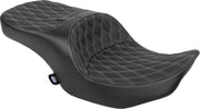 Drag Specialties Seats Freedom Touring Seat for 2023-2025 Harley-Davidson Black Silver 2-Up Seat Vinyl #4715C