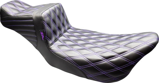 Le Pera Tailwhip Daddy Long Legs Seat for 2008-2023 Harley-Davidson Black Purple 2-Up Seat BikerTec