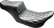 Le Pera Tailwhip Seat for 2008-2023 Harley-Davidson Black Green 2-Up Seat BikerTec