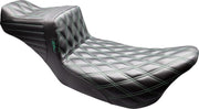 Le Pera Tailwhip Daddy Long Legs Seat for 2008-2023 Harley-Davidson Black Green 2-Up Seat BikerTec