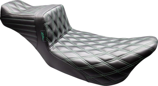 Le Pera Tailwhip Daddy Long Legs Seat for 2008-2023 Harley-Davidson Black Green 2-Up Seat BikerTec