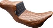 Le Pera Tailwhip Seat for 2008-2023 Harley-Davidson Black Brown 2-Up Seat BikerTec