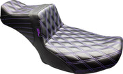 Le Pera Tailwhip Daddy Long Legs Seat for 2023-2026 Harley-Davidson Black Purple 2-Up Seat BikerTec