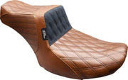 Le Pera Tailwhip Seat for 2023-2026 Harley-Davidson Black Brown 2-Up Seat BikerTec #LV-587TDV01