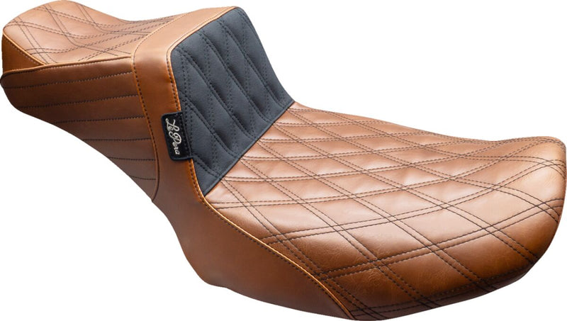 Le Pera Tailwhip Daddy Long Legs Seat for 2023-2026 Harley-Davidson Black Brown 2-Up Seat BikerTec