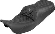 Saddlemen RoadSofa™ Tri Gripper Seat for 2008-2025 Harley-Davidson Black Grey 2-Up Seat Saddlehyde™ #808-07B-21002
