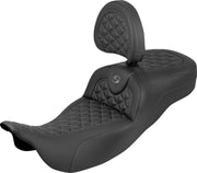 Saddlemen Extended Reach RoadSofa™ Tri Gripper Seat for 2008-2025 Harley-Davidson Black Grey 2-Up Seat Saddlehyde™