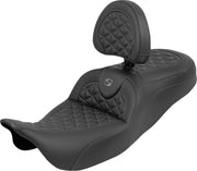 Saddlemen RoadSofa™ Tri Gripper Seat for 2008-2025 Harley-Davidson Black Grey 2-Up Seat Saddlehyde™ #808-07B-210B2