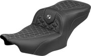 Saddlemen Roadsofa™ Standard Reach Seat for 2023-2026 Harley-Davidson Black Silver 2-Up Seat Saddlehyde™