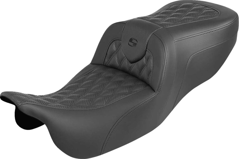 Saddlemen Roadsofa™ Carbon Fibre Seat for 2015-2025 Harley-Davidson Black 2-Up Seat Saddlehyde™ #815-07-20600