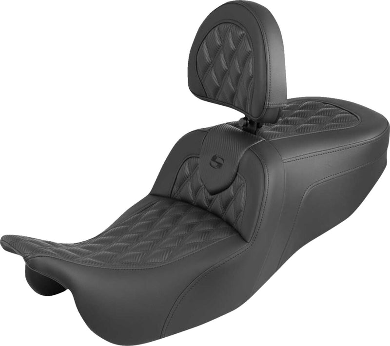 Saddlemen Roadsofa™ Carbon Fibre Seat for 2015-2025 Harley-Davidson Black 2-Up Seat Saddlehyde™
